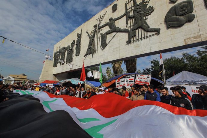 Manifestantes en Bagdad