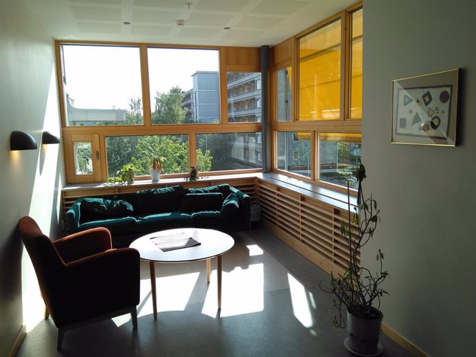 Sala de estar para pacientes en la unidad psiquiátrica del stra Hospital de Gotemburgo (Suecia)