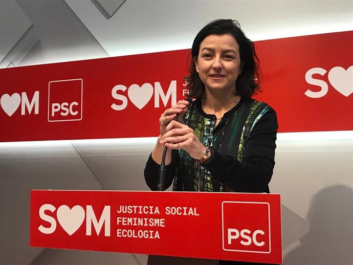 Portavoz del PSC en el Parlament, Eva Granados, en rueda de prensa del 20 de enero de 2020.