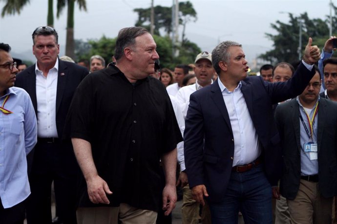 El secretario de Estado de Estados Unidos, Mike Pompeo, y el presidente de Colombia, Iván Duque (Imagen de archivo)