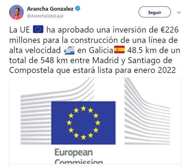 Captura del Twitter de la ministra de Exteriores