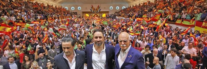 Agustín Rosety con Santiago Abascal en un acto en Jerez