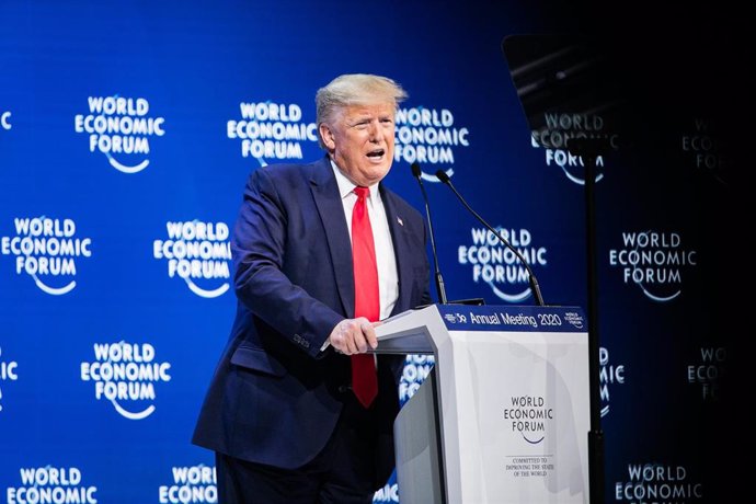 El presidente de Estados Unidos, Donald Trump, durante su intervención en el Foro Económico Mundial de Davos.