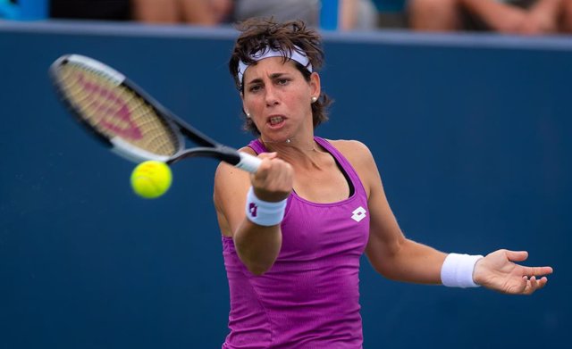 Carla Suárez durante un torneo