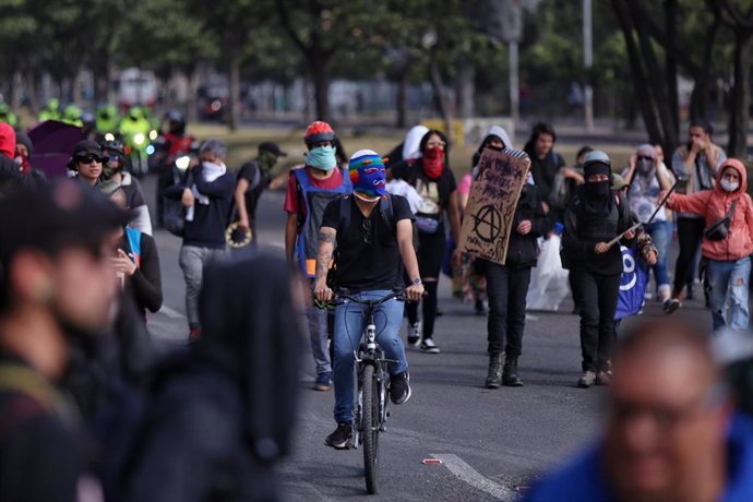 Manifestación en Bogotá contra el Gobierno de Iván Duque en Colombia