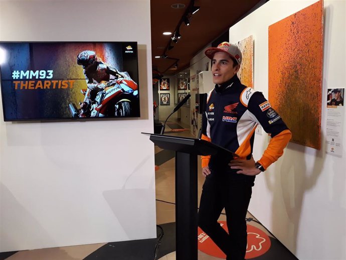 El piloto de MotoGP Marc Márquez (Repsol Honda) en su museo de Cervera (Lleida), en la presentación de la exposición conjunta con Repsol