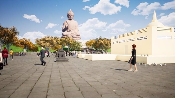 Recreación del complejo budista que está previsto construir en Cáceres
