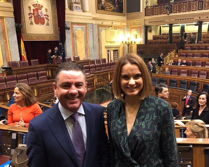 Los diputados del PP al Congreso por Baleares, Marga Prohens y Miguel Jerez, en la Cámara baja.