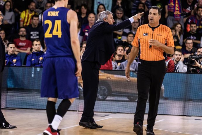 Svetislav Pesic, Head coach of Fc Barcelona , during the Liga Endesa match between  FC Barcelona  and Real Madrid at Palau Blaugrana on December 29, 2019 in Barcelona, Spain.