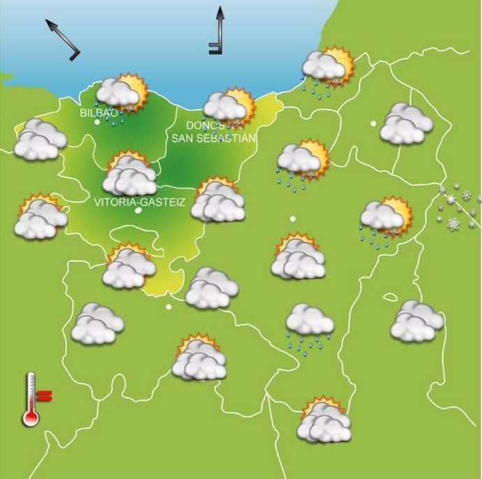 Previsiones meteorológicas para el 23 de enero en Euskadi.