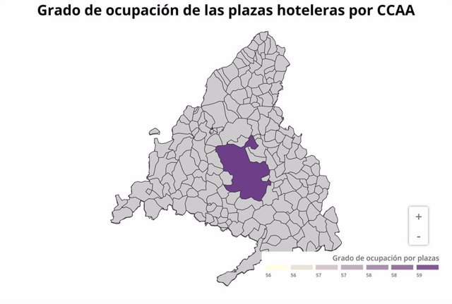 Grado de ocupación de las pernoctaciones hoteleras en la Comunidad de Madrid