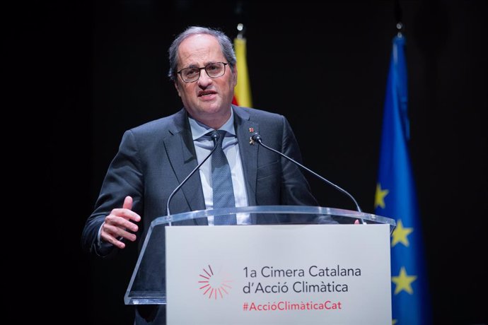 El president de la Generalitat de Catalunya, Quim Torra, en la Cimera Catalana d'Acció Climtica, al Teatre Nacional de Catalunya, Barcelona /Catalunya (Espanya), 17 de gener del 2020.