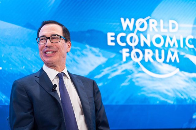 Steven Mnuchin, , secretario del Tesoro de EEUU, durante su participación en el Foro Económico Mundial en Davos