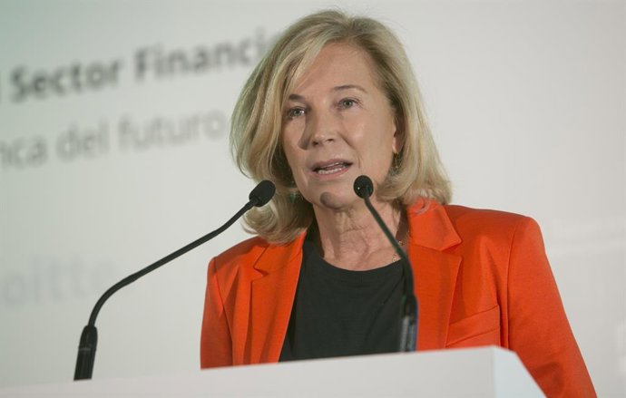 La consejera delegada de Bankinter, María Dolores Dancausa, durante el XXVI Encuentro del Sector Financiero organziado por Deloitte, Sociedad de Tasación y ABC.