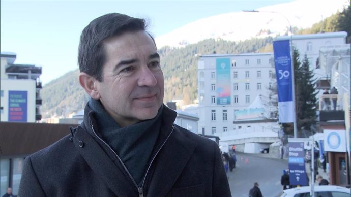 El presidente de BBVA, Carlos Torres Vila, en el Foro de Davos.