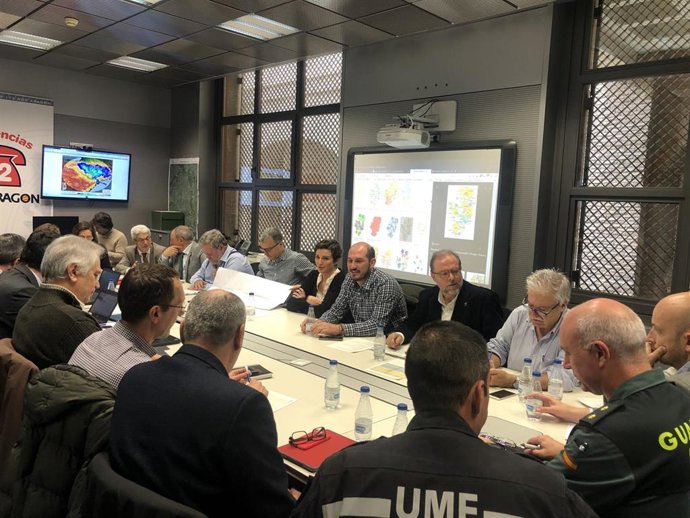 Fotografía de la reunión del Centro de Coordinación Operativa Integrada (CECOPI) esta mañana