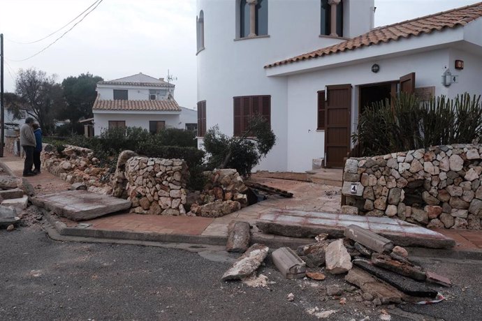 Daños materiales en un inmueble tras el paso de la borrasca 'Gloria' en Mallorca (España) a 22 de enero de 2020