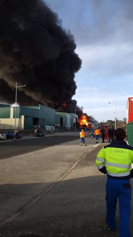 Incendio en una nave de Río do Pozo