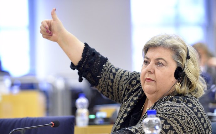 La eurodiputada socialista, Clara Aguilera, en el Parlamento Europeo, en una imagen de archivo.