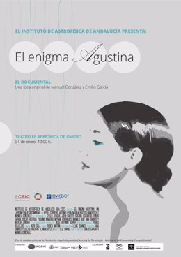 Cartel de presentación del falso documental 'Enigma Agustina' en Oviedo.