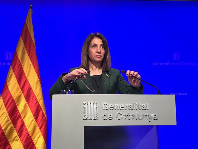Consellera de la Presidncia i portaveu del Govern, Meritxell Budó, en roda de premsa després de la reunió del Consell Executiu del 21 de gener del 2020.