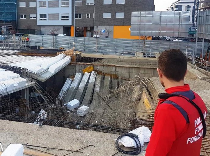 Accidente laboral en una obra de Burlada