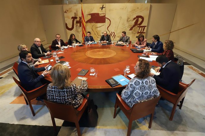 El president de la Generalitat, Quim Torra, en el Consell Executiu en una foto d'arxiu
