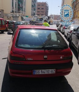Vehículo utilizado en Málaga para el transporte ilegal de personas