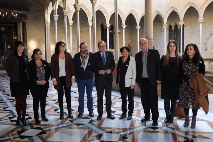 El president de la Generalitat, Quim Torra, amb eurodiputats