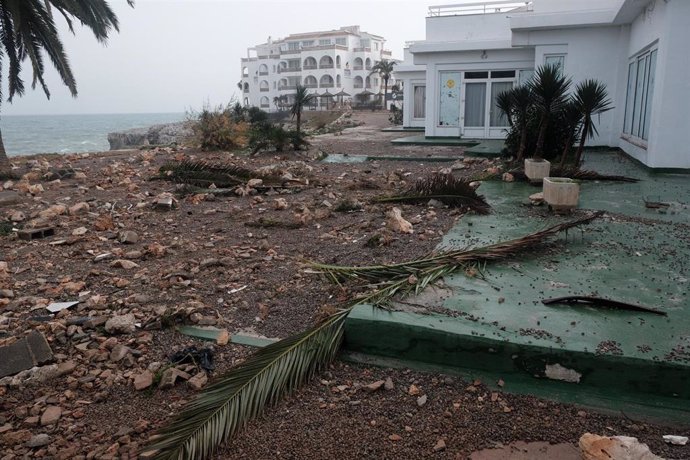 Destrozos en la costa tras los efectos de la borrasca 'Gloria' en Mallorca (España) a 22 de enero de 2020