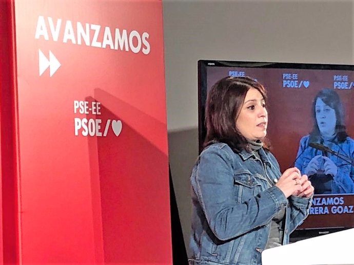 La vicepresidenta general del PSOE, Adriana Lastra, inaugura los Encuentros Euskadi Activa 2020 Topaketak en Bilbao