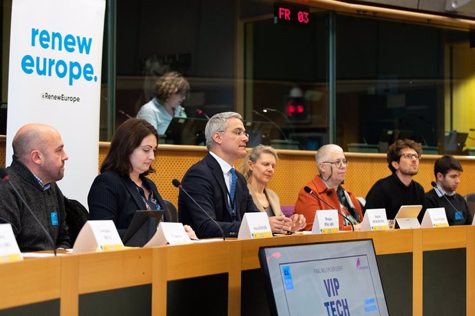 Imagen de la presentación de la aplicación web 'Vip-Tech-Job' en el Parlamento Europeo