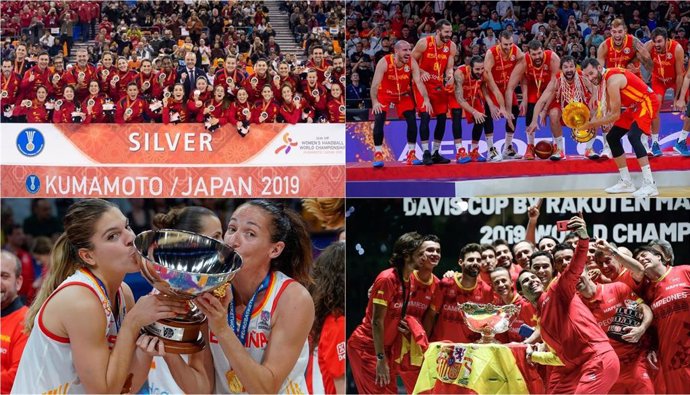 Las selecciones españolas femenina y masculina de baloncesto, femenina de balonmano y el equipo español de Copa Davis