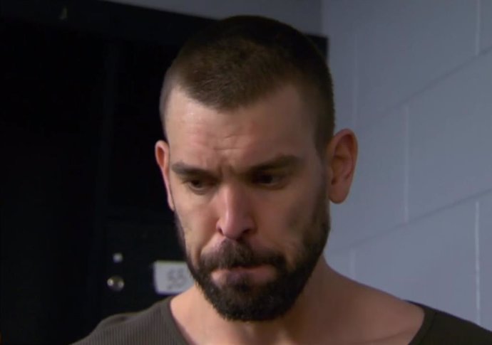 Marc Gasol hablando ante la prensa