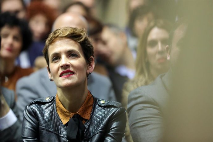 La presidenta de Navarra, María Chivite, en el pabellón de la región durante la celebración del Día de Navarra en la Feria Internacional de Turismo, Fitur 2020 durante su tercera jornada, en Madrid (España), a 24 de enero de 2020.