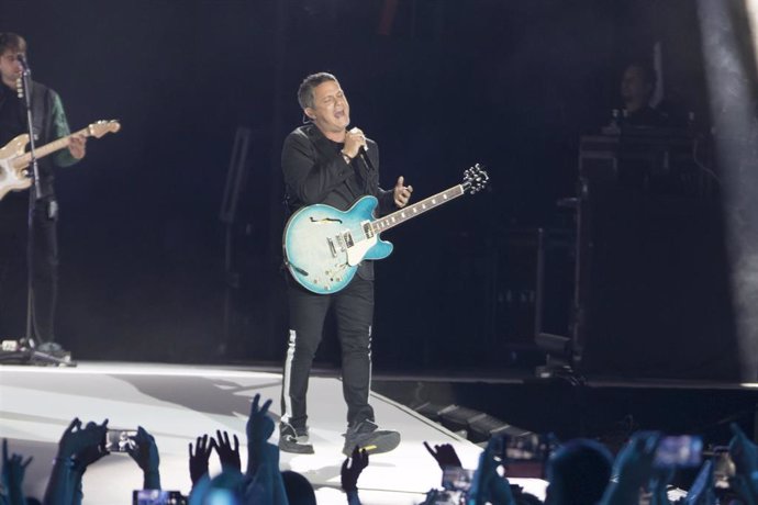 Alejandro Sanz en su concierto en el Wanda Metropolitano. Archivo Europa Press.