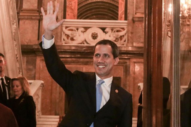 El autoproclamado "presidente encargado" de Venezuela, Juan Guaidó, durante su visita a España 
