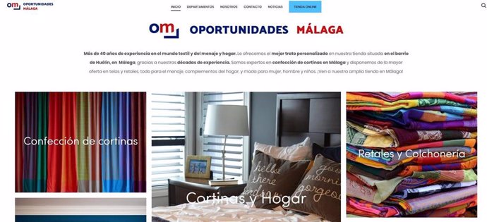 Página web de  la empresa familiar Oportunidades Málaga tras lanzar OmHogar