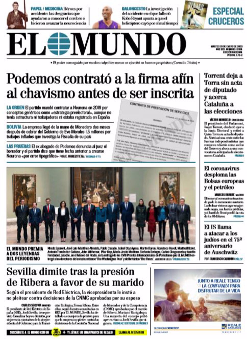 Las Portadas De Los Periódicos Del Martes 28 De Enero De 2020