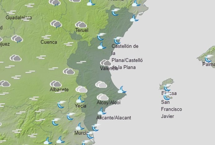 Predicción de este martes