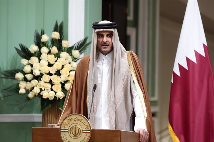 Tamim bin Hamad Al Thani, emir de Qatar, en una visita oficial a Teherán