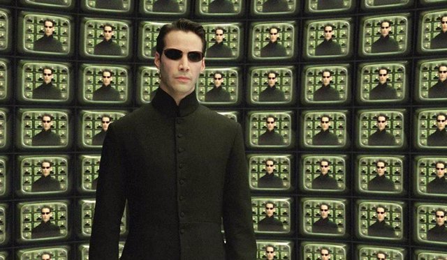 Keany Reeves como Neo en Matrix