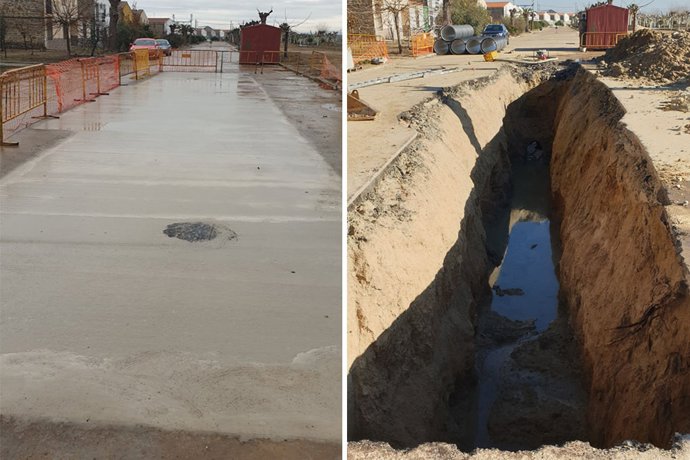 Concluyen las obras para arreglar un socavón en la pedanía de Pizarro (Campo Lugar)
