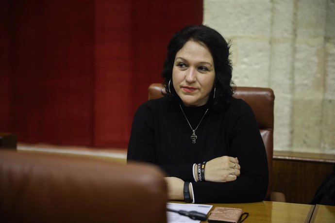La exdiputada del grupo parlamentario Vox, Luz Belinda Rodríguez, ahora diputada no adscrita.   En el Parlamento de Andalucía, a 28 de enero de 2020.