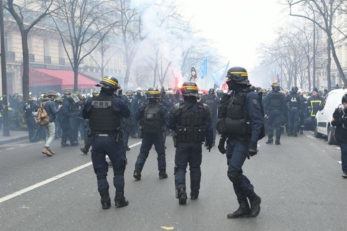 Manifestación de bomberos en París
