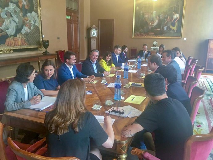 Reunión de la Junta de Portavoces en el parlamento asturiano.