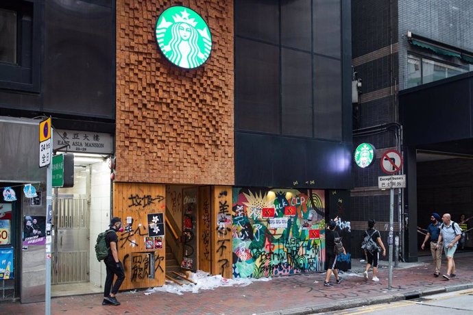 Cafetería de Starbucks en Hong Kong