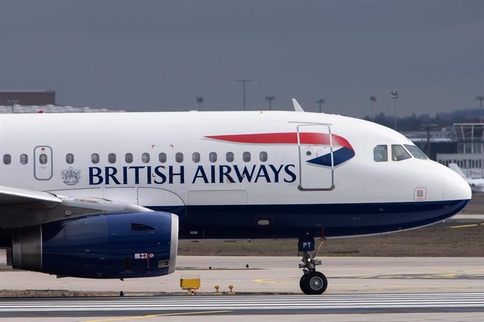 FILED - 11 February 2019, Hessen, Frankfurt_Main: The logo and lettering of the airline British Airways are be seen on a passenger plane at Frankfurt Airport. Photo: Silas Stein/dpa