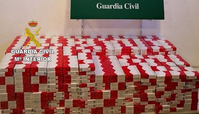 Cajetillas de tabaco incautadas en La Jonquera (Girona)