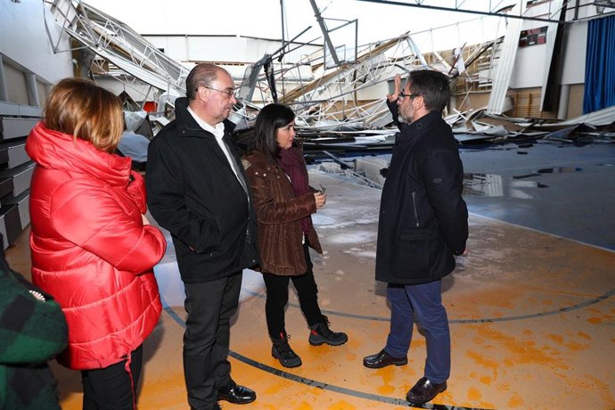 Lambán visita zonas afectadas por la borrasca 'Gloria'